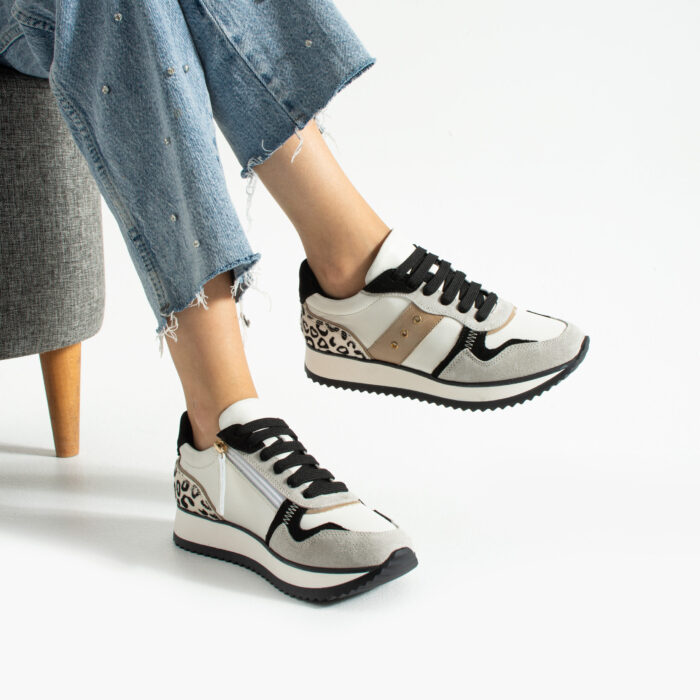 Дамски бели сникърси от естествена кожа Alexandria