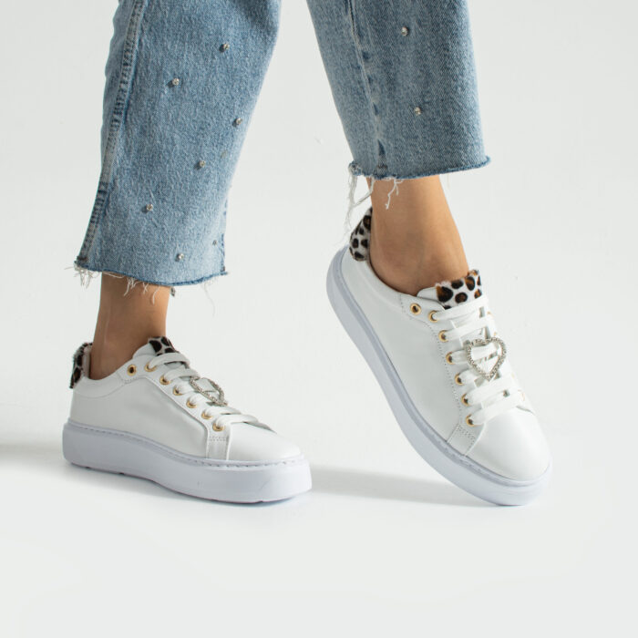 Дамски бели кецове от естествена кожа Timbuktu