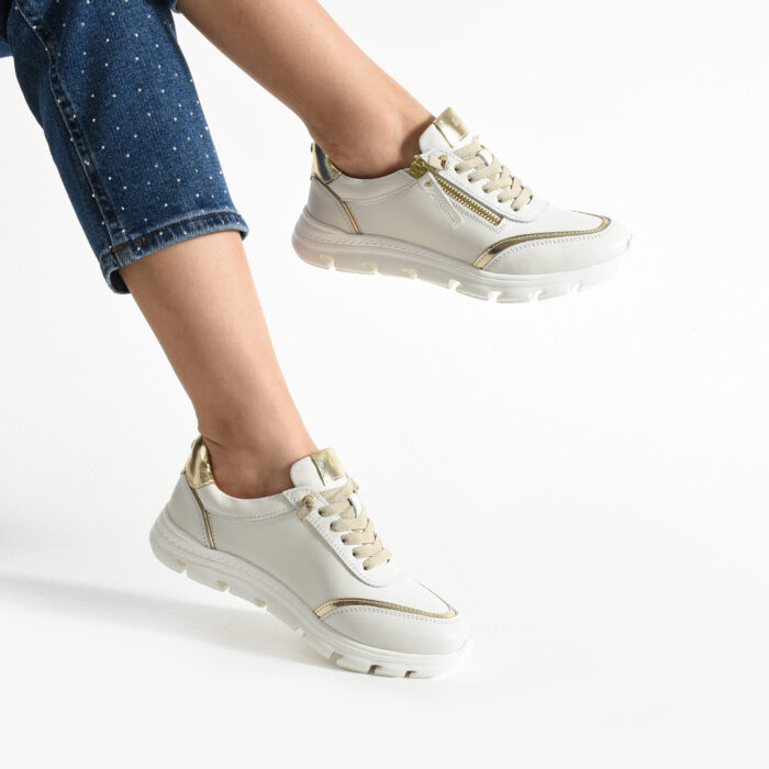 Дамски бели спортни обувки от естествена кожа Kumasi