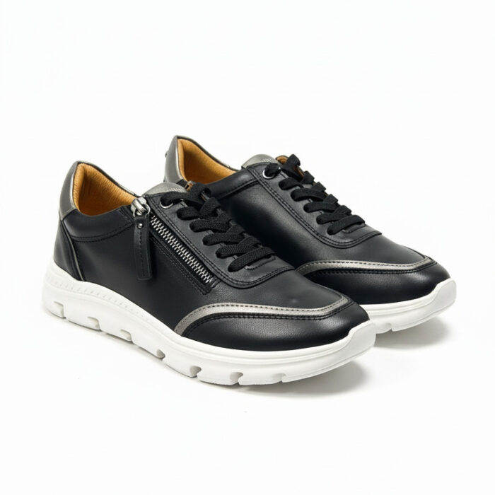 Дамски черни спортни обувки от естествена кожа Kumasi