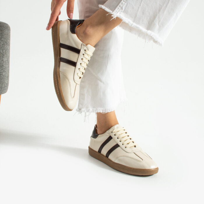 Дамски бежови кецове от естествена кожа Pretoria