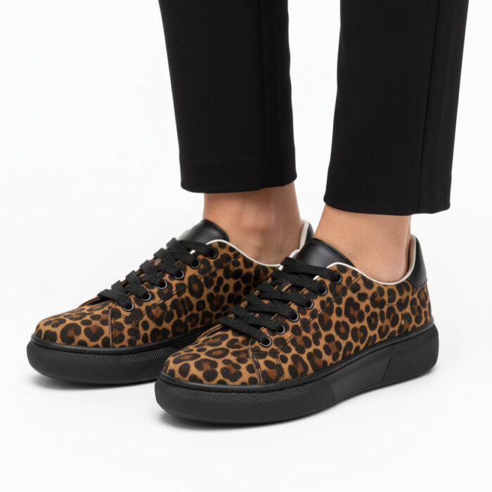 Дамски леопардови кецове от естествен велур Marrakesh