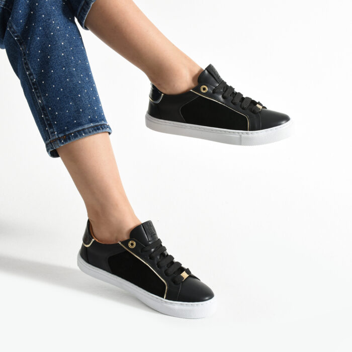 Дамски черни кецове от естествен велур Lalibela