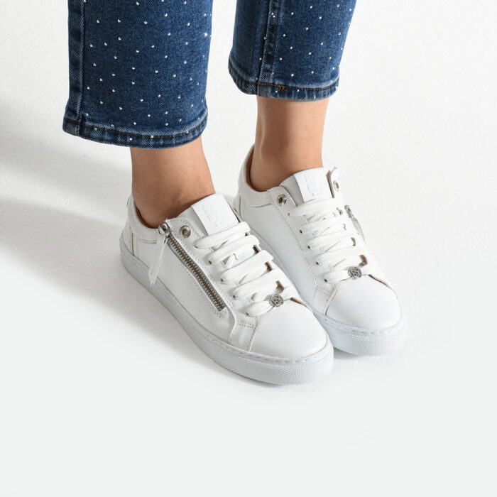 Дамски бели кецове от естествена кожа Karnak