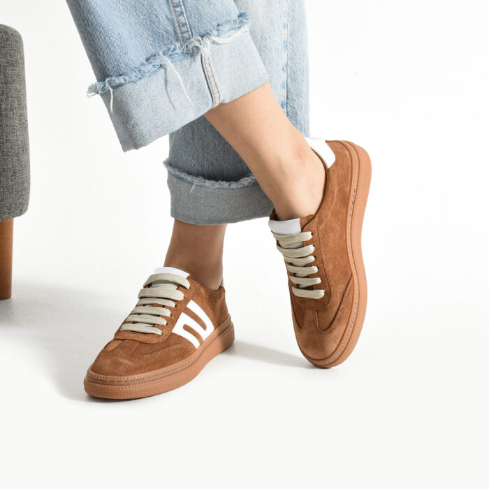 Дамски кафяви кецове от естествен велур Nairobi