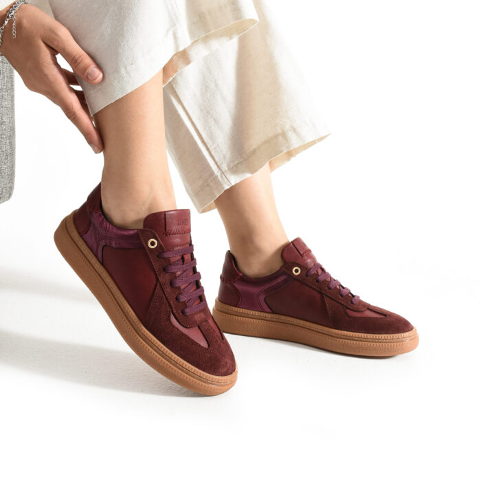 Дамски кецове от естествен велур в цвят бордо Nairobi