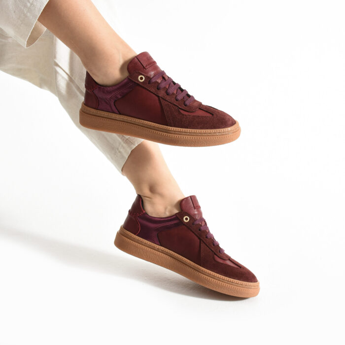 Дамски кецове от естествен велур в цвят бордо Nairobi