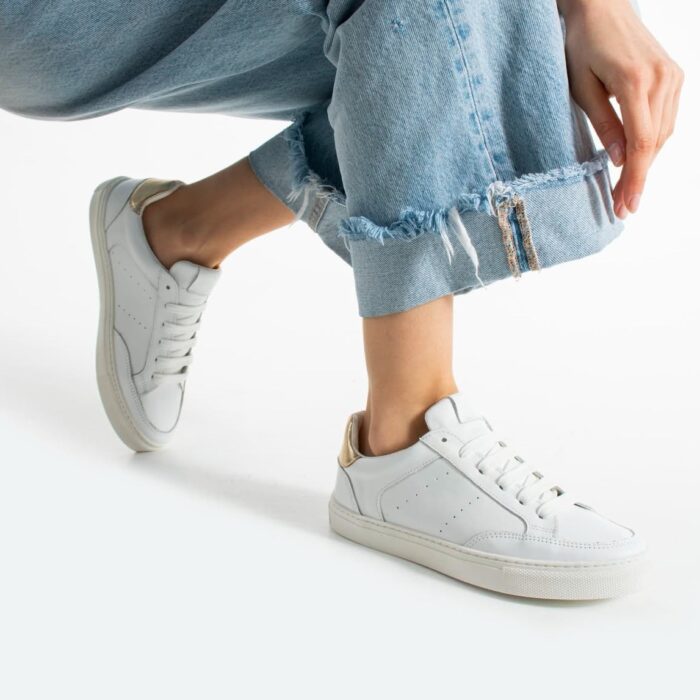 Дамски бели кецове от естествена кожа Palmyra