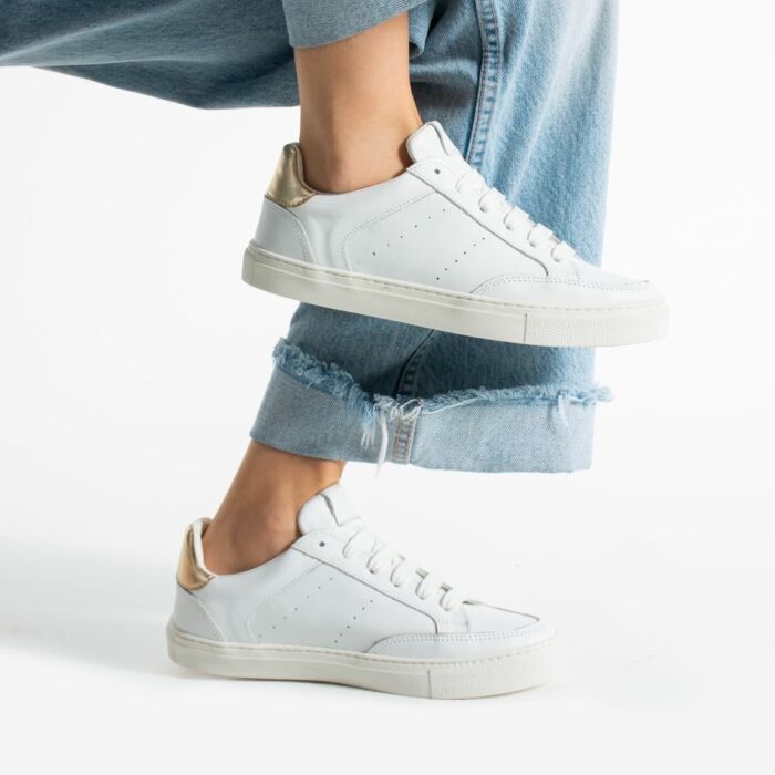 Дамски бели кецове от естествена кожа Palmyra