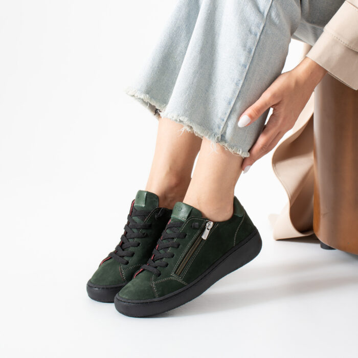 Дамски зелени спортни обувки от набук Gao