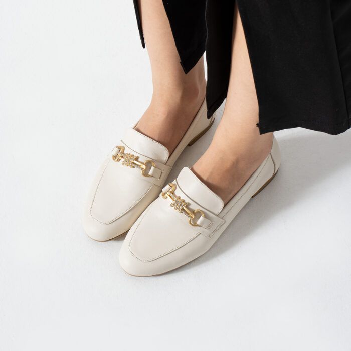 Дамски бежови мокасини от естествена кожа Tikal