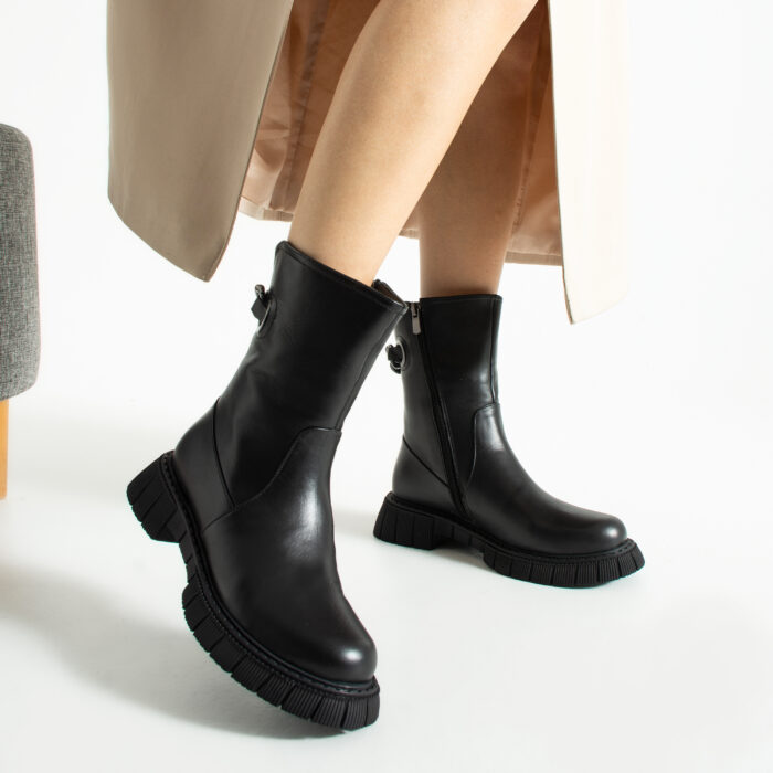 Дамски боти от естествена кожа с цип Modena