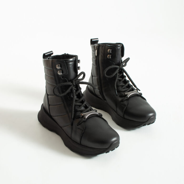 Дамски черни спортни боти от естествена кожа Dalia