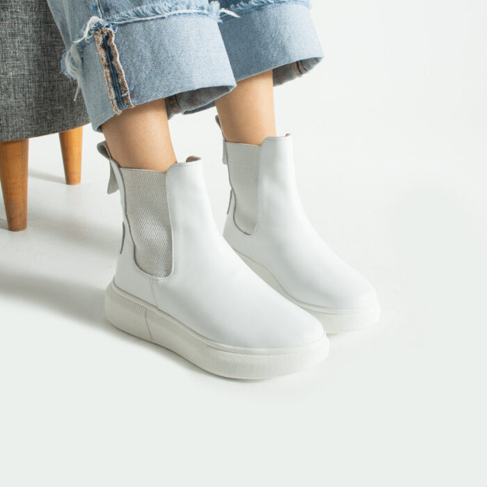 Дамски бели спортни боти от естествена кожа Samira