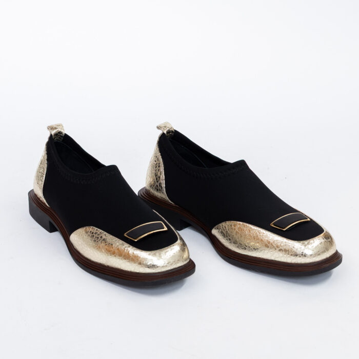 Дамски черни елегантни обувки от неопрен и кожа Aurelia