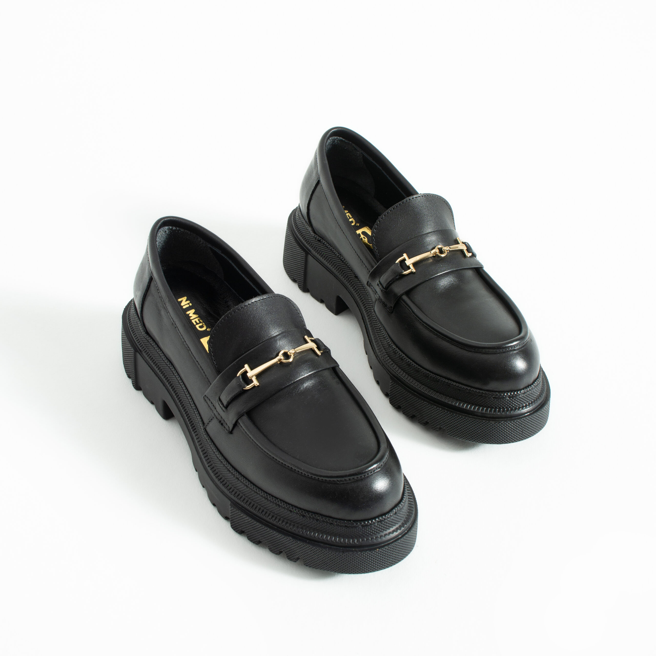 Дамски черни мокасини от естествена кожа с груба подметка Carmen Дамски черни мокасини от естествена кожа с груба подметка Carmen - Image 5