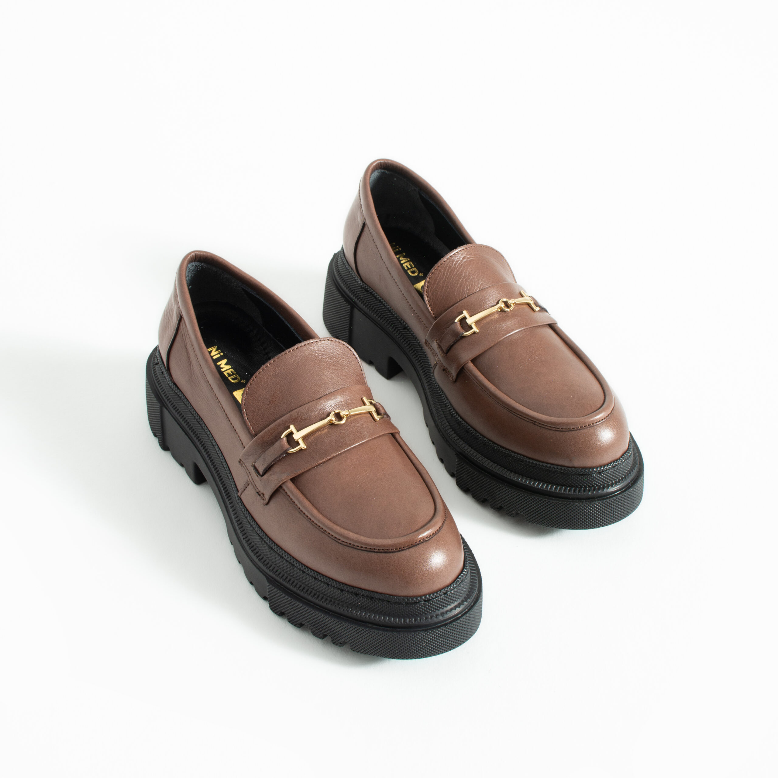 Дамски кафяви мокасини от естествена кожа с груба подметка Carmen Дамски кафяви мокасини от естествена кожа с груба подметка Carmen - Image 5