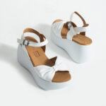 Дамски бели сандали на платформа от естествена кожа Nana — снимка 5