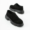 Дамски черни мокасини оксфорд от естествен велур Carama — 5