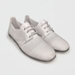 Дамски бели обувки от естествена кожа с перфорация Ayla — снимка 3