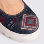 Дамски дънкови сандали със затворени пръсти на платформа Elena — снимка 3