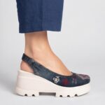 Дамски дънкови сандали със затворени пръсти на платформа Elena — снимка 6