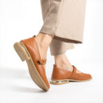 Ежедневни дамски светлокафяви обувки от естествена кожа Sofia — снимка 5