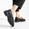 Дамски черни лоуфъри от естествена кожа April - Черен - Естествена кожа